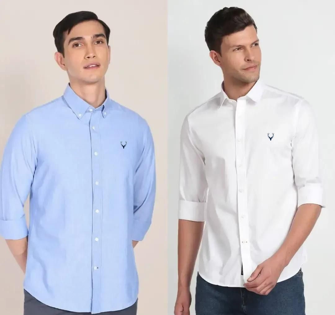 Versatile Wardrobe Essentials: Slim Fit Cotton Shirts - Pack of 2