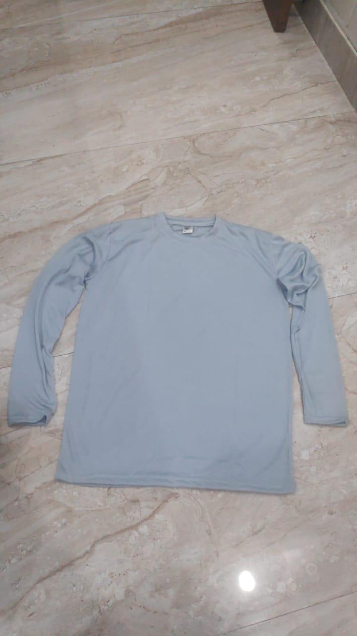 Classic Sky Blue Long Sleeve Cotton Blend Shirt – Perfect for Every Wardrobe