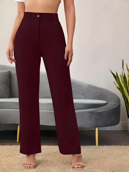 Refined Maroon Lycra Trousers: The Perfect Blend of Elegance and Comfort