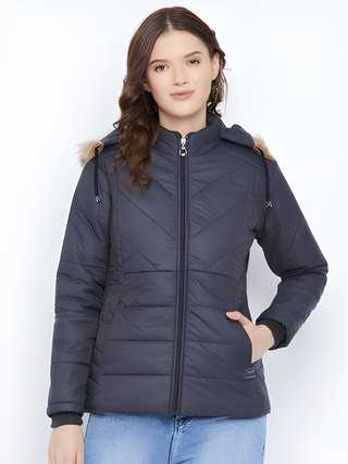 Stay Warm in Style: Women's Winter Solid Parka Jacket for Cold-Weather Protection