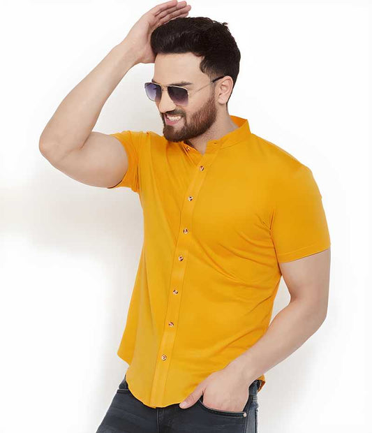 Versatile Cotton Blend Half Sleeves Shirt – Solid Design for Casual Days