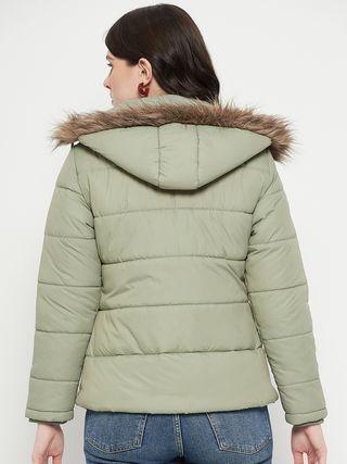 Stylish Women's Solid Parka Jacket for Winter Warmth and Comfort