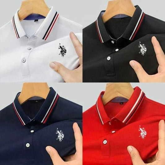 Premium Men's Solid Half Sleeves Polo T-Shirts (Set of 4) – Versatile and Stylish