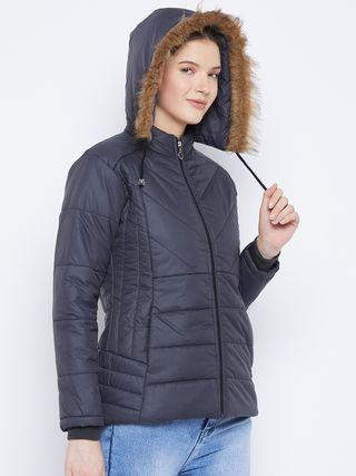 Stay Warm in Style: Women's Winter Solid Parka Jacket for Cold-Weather Protection