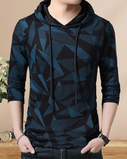 Trendy & Versatile: Eyebogler Men's Hood Neck Printed T-Shirt