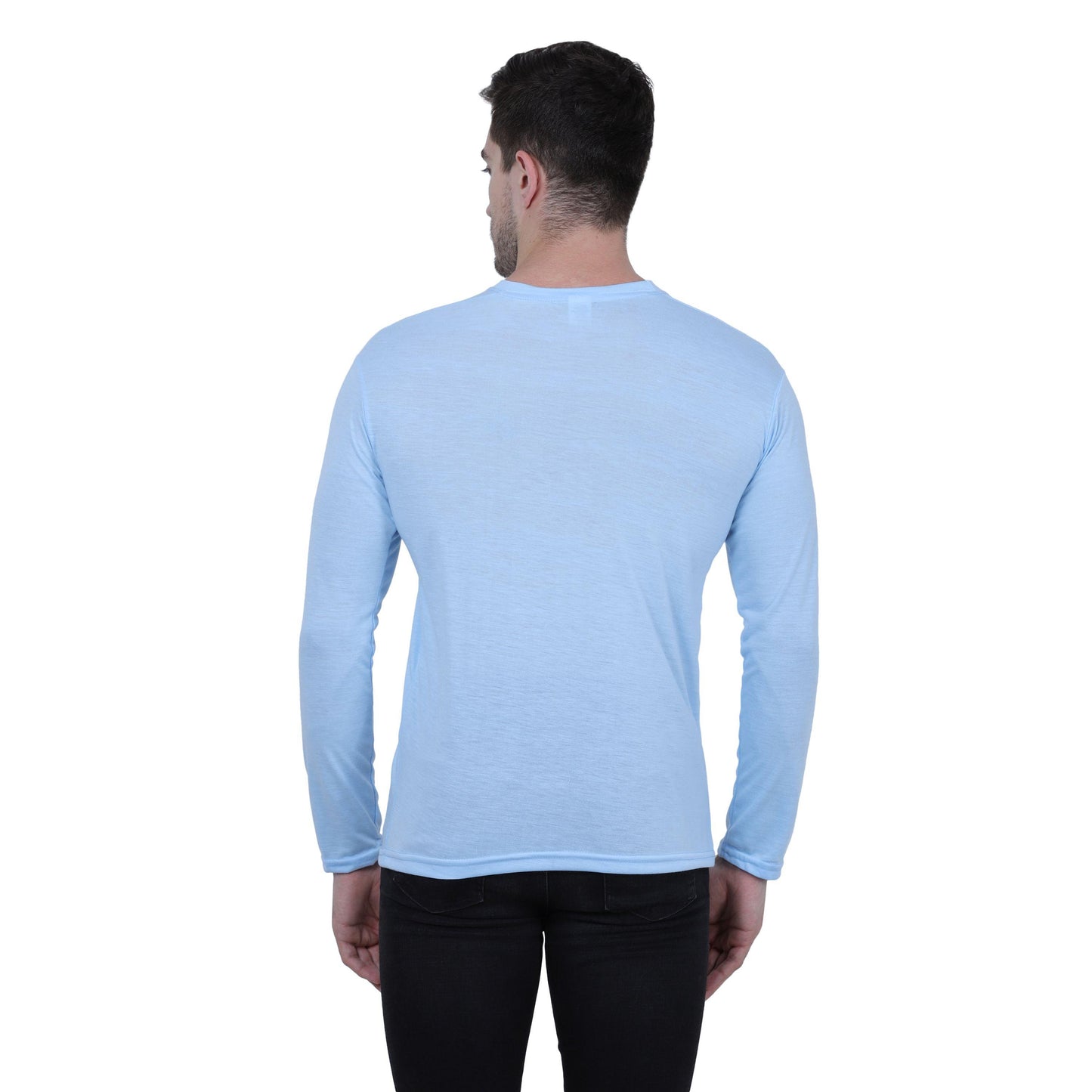 Classic Sky Blue Long Sleeve Cotton Blend Shirt – Perfect for Every Wardrobe