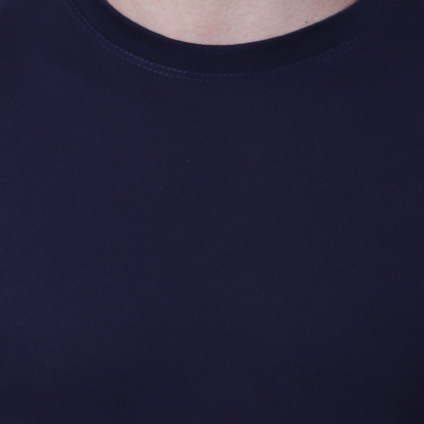 Classic Comfort Meets Style: Navy Blue Full Sleeves Cotton Blend Tee for Men