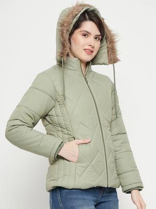 Stylish Women's Solid Parka Jacket for Winter Warmth and Comfort